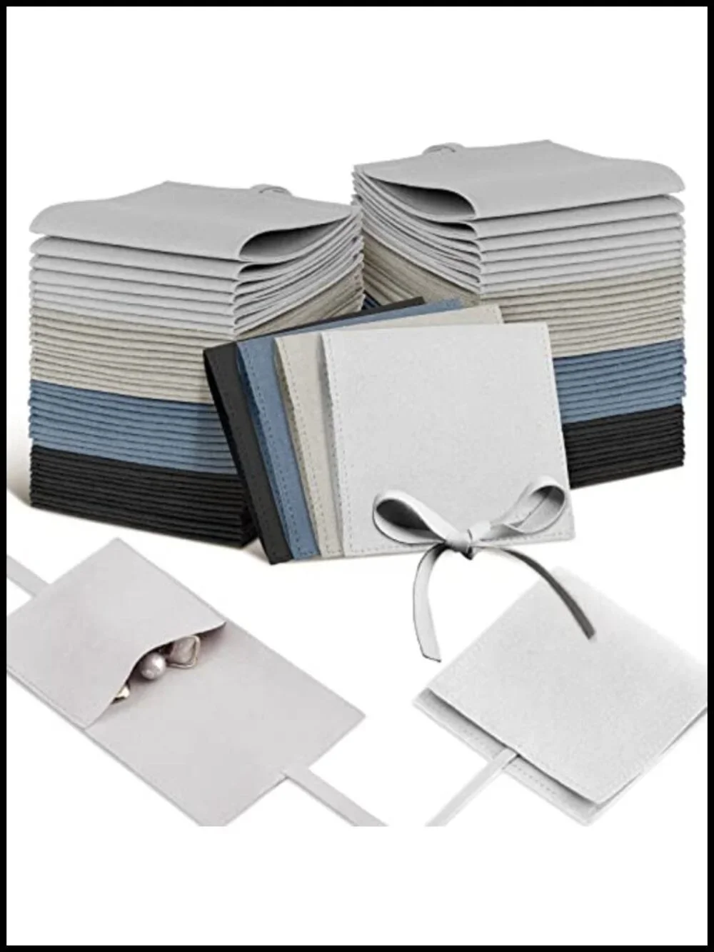40 Pcs Microfiber Jewelry Pouch Gift Bags with Drawstring for Bracelet Necklace